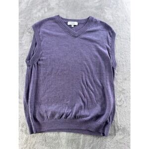 Turnbury Extra Fine Merino Wool‎ Sweater Vest Purple Men's XL Preppy Classic Fit